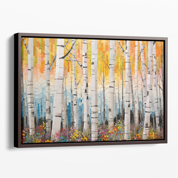 Forest canvas decor with abstract background