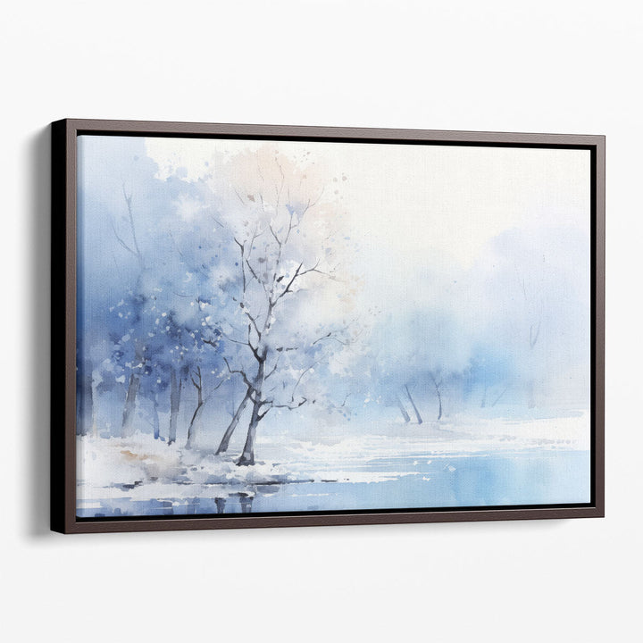 Winter scene wall decor with abstract style