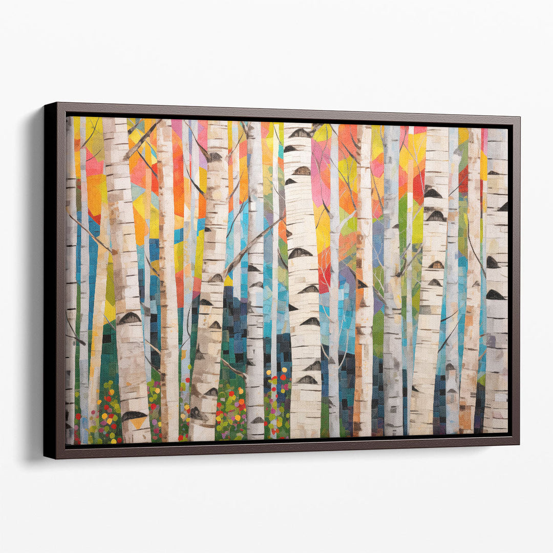 Playful Birch Grove 2 - Canvas Print Wall Art