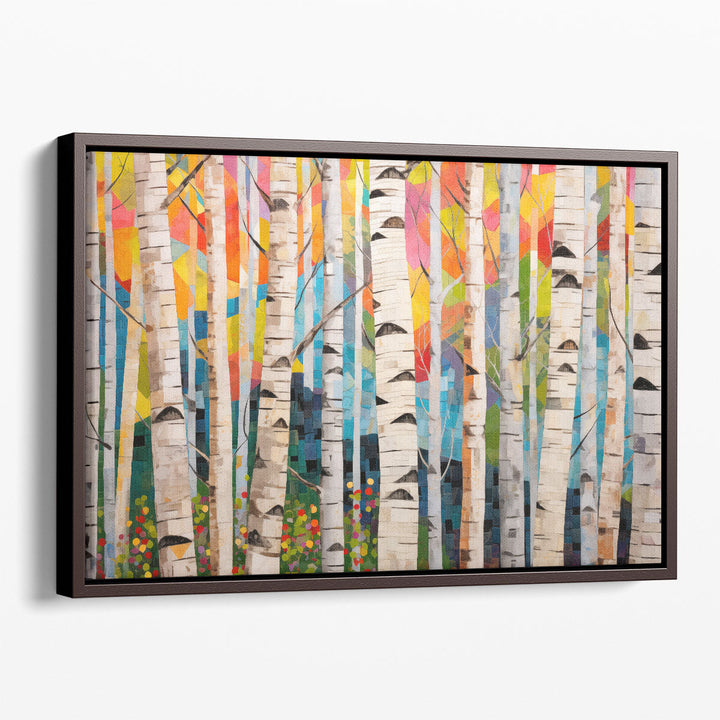 Playful Birch Grove 2 - Canvas Print Wall Art