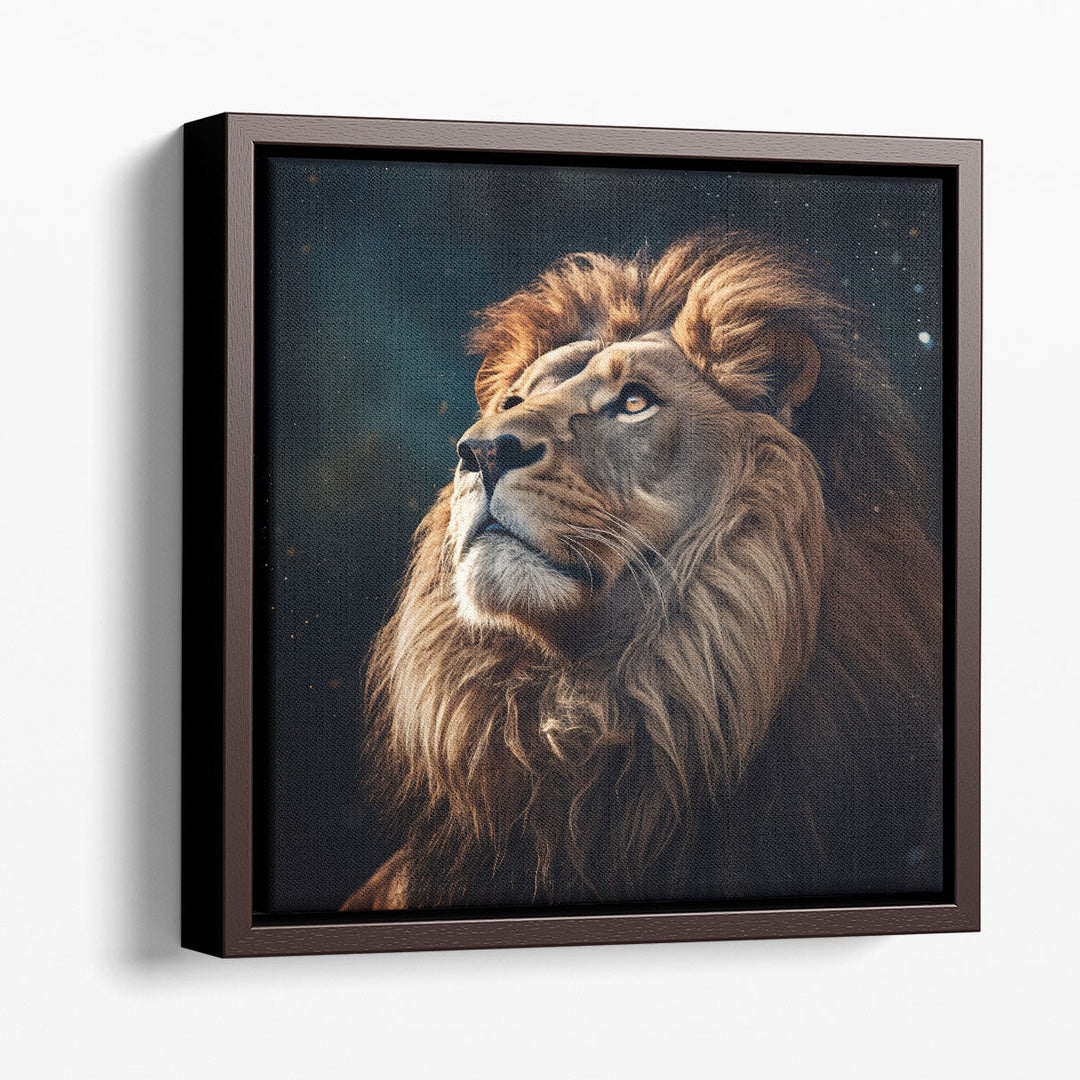 Lion Staring at The Sky - Canvas Print Wall Art