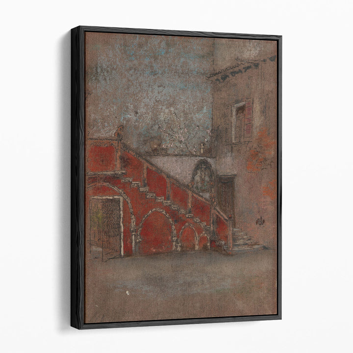 The Staircase, Note in Red - Canvas Print Wall Art