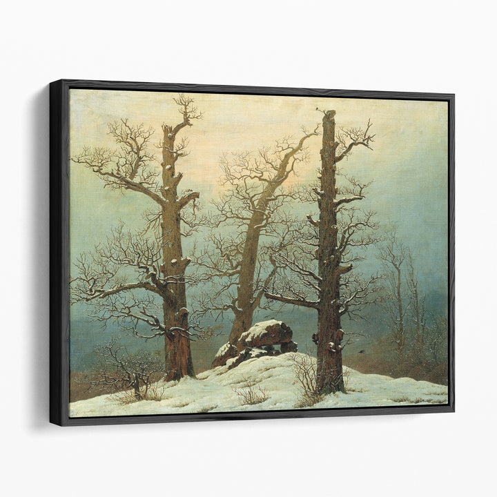 Cairn in Snow - Canvas Print Wall Art