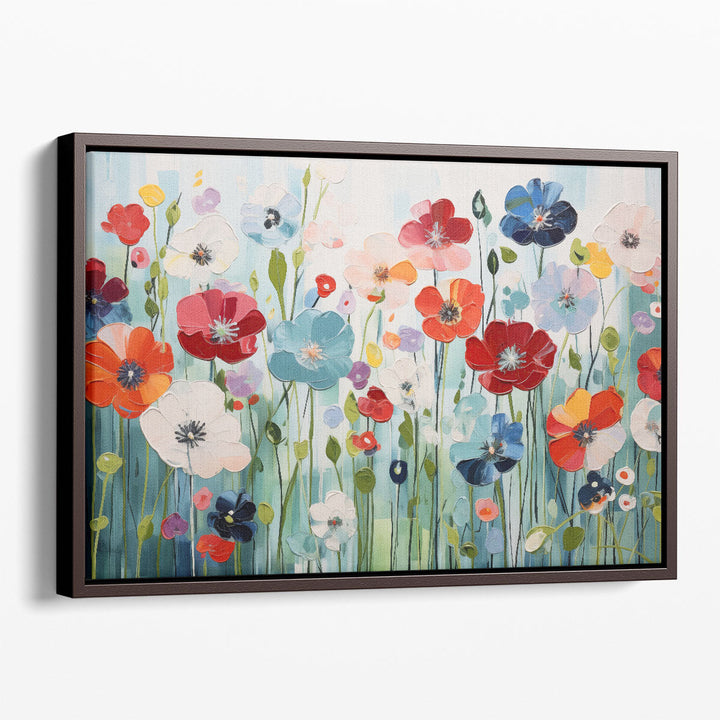 Colorful Blossom Mosaic - Canvas Print Wall Art