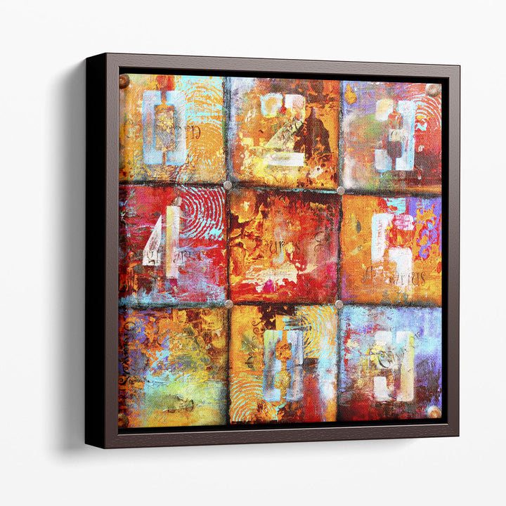 Abstract Contemporary Prints – stylized alphabet in warm tones