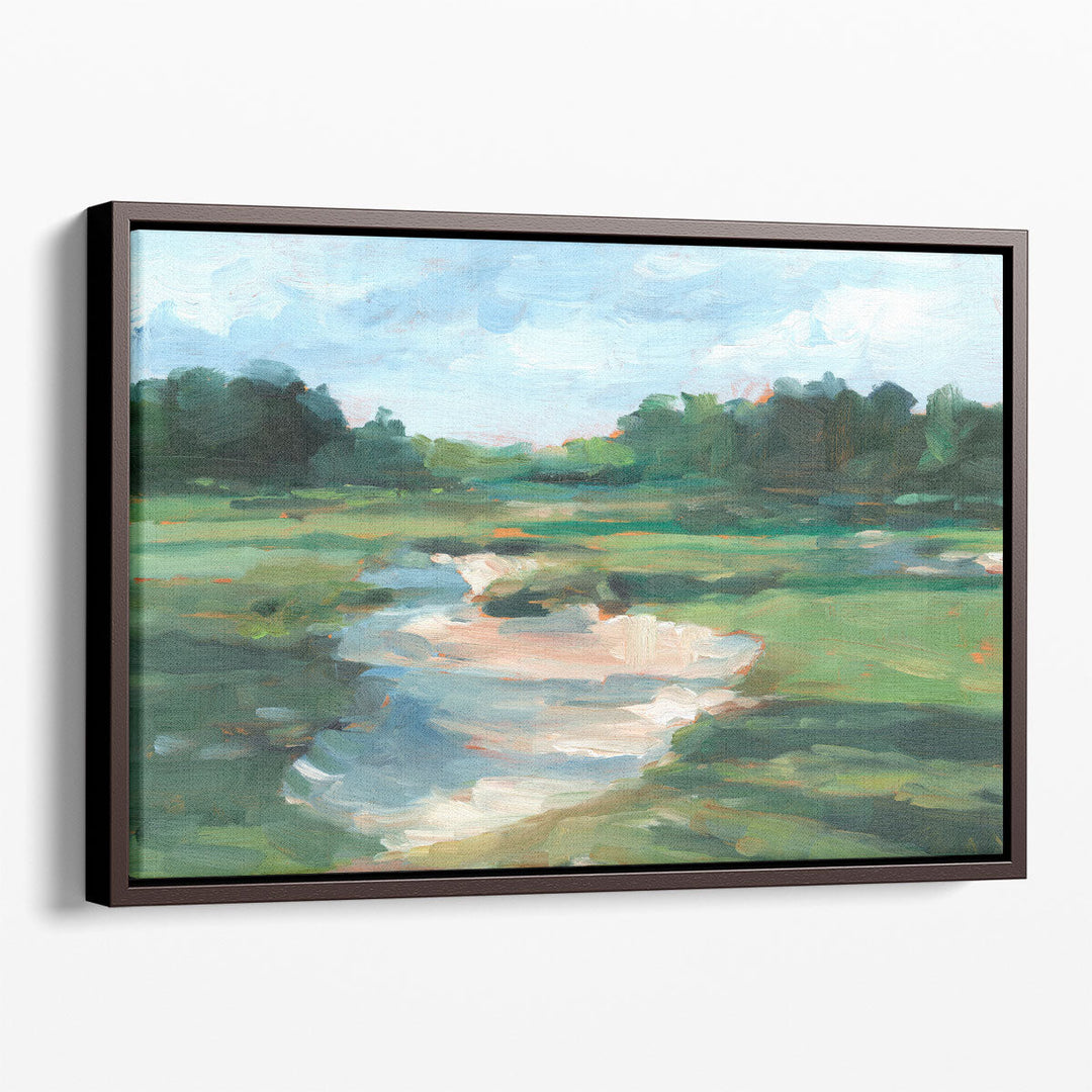 Abstract landscape artwork for living room