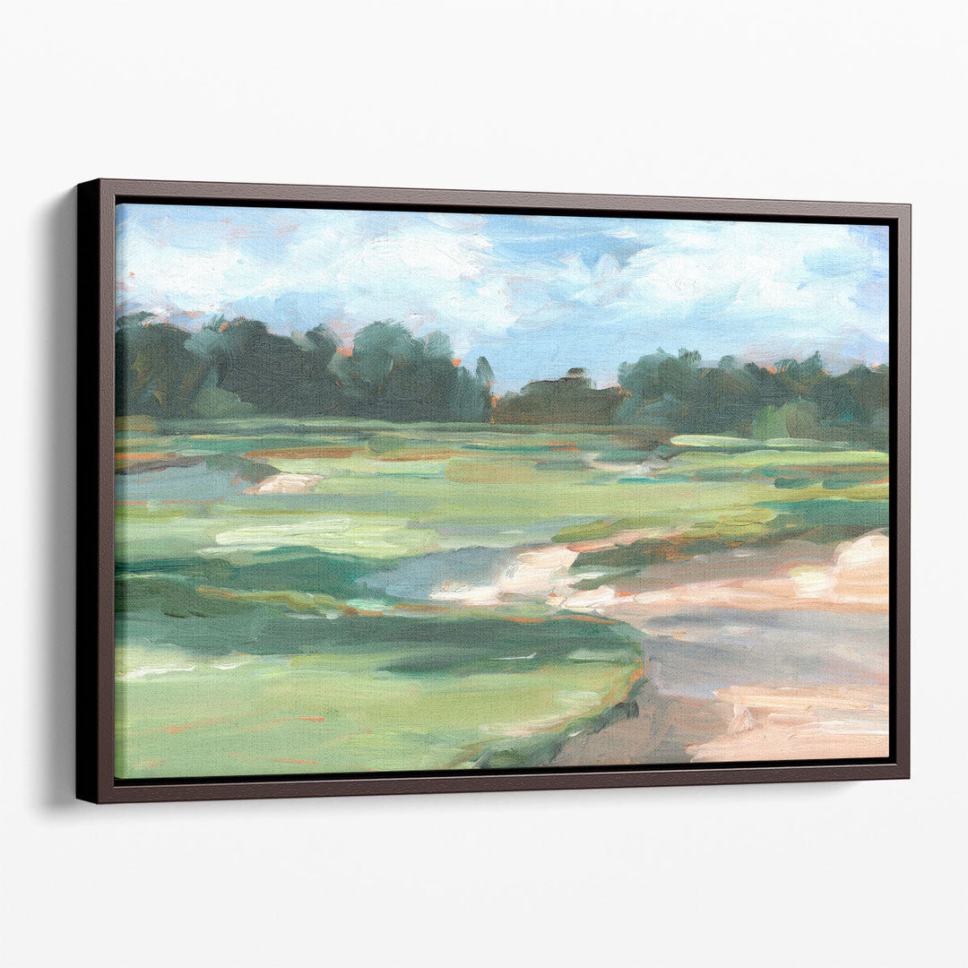 Green abstract painting nature inspired