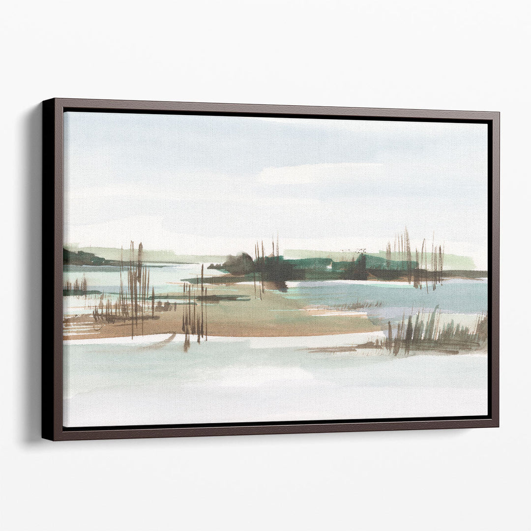 Watercolor landscape artwork for living room wall