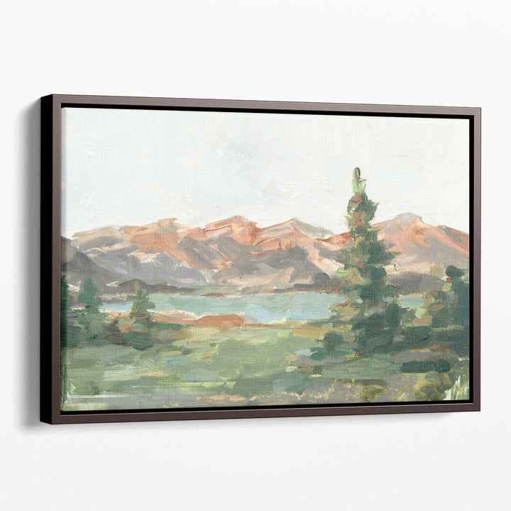 Green abstract painting with natural colors