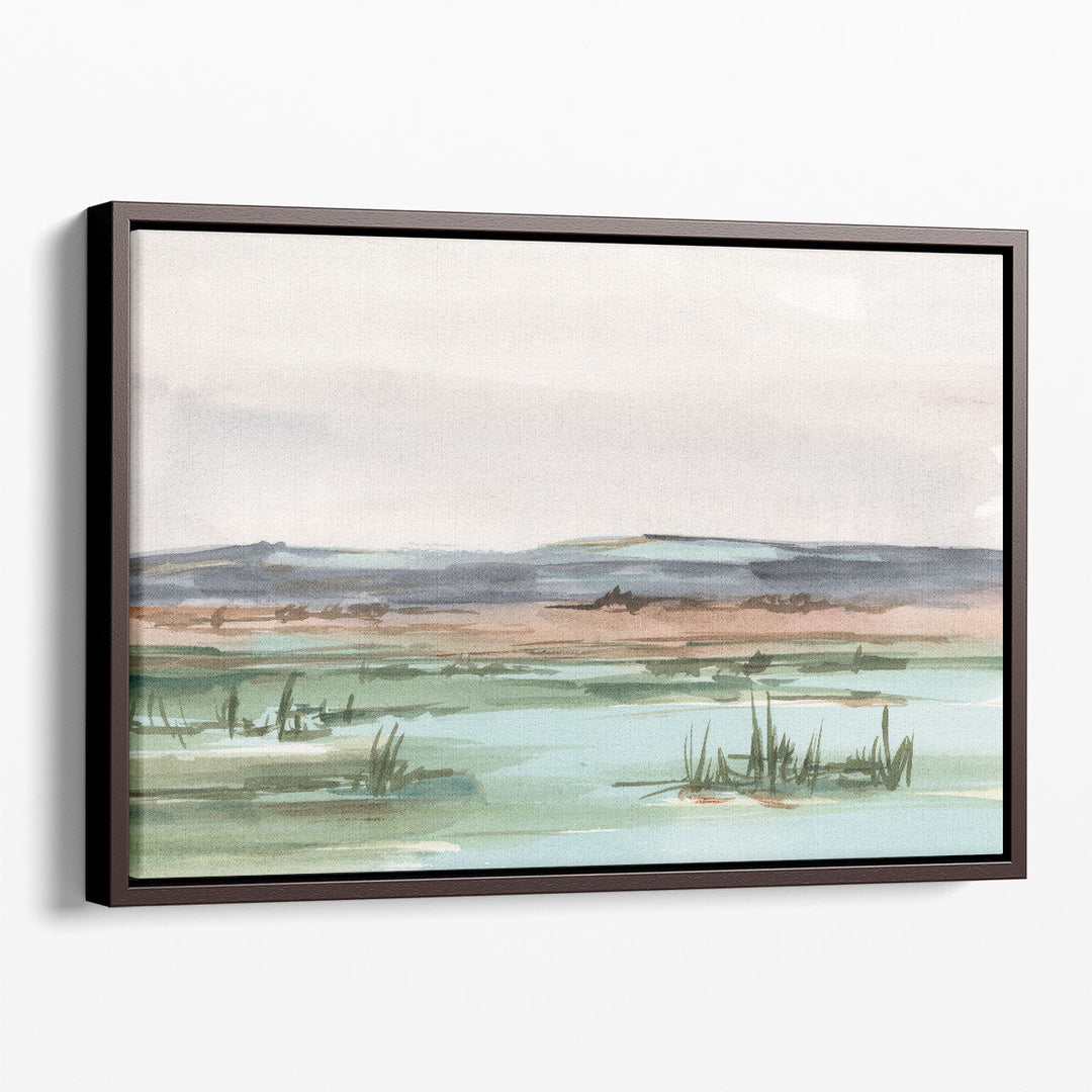 Neutral landscape wall art with earthy colors