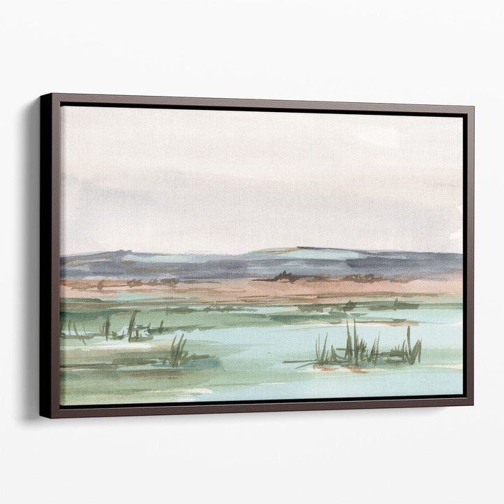 Neutral landscape wall art with earthy colors