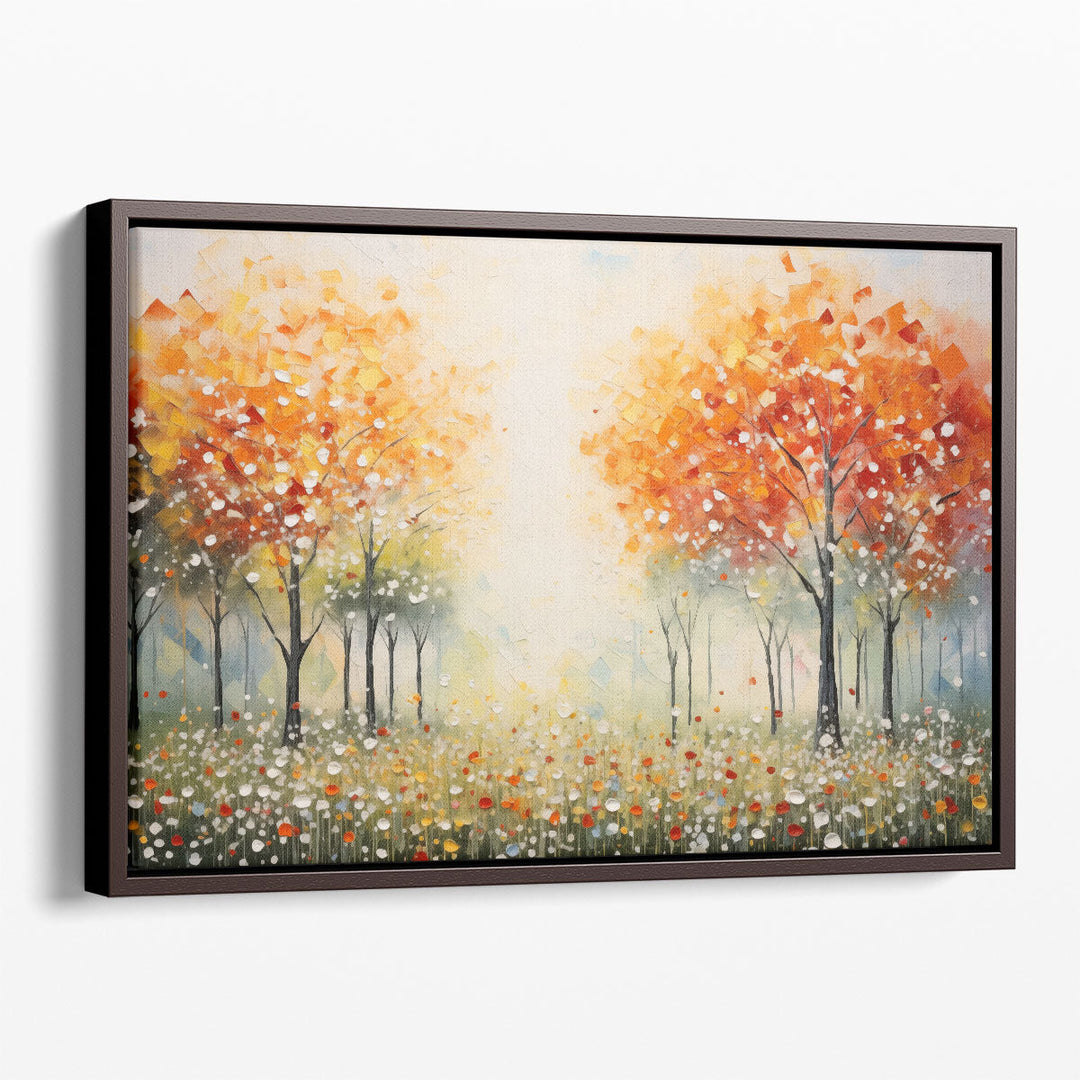 Orange tree canvas art with textured brushstrokes