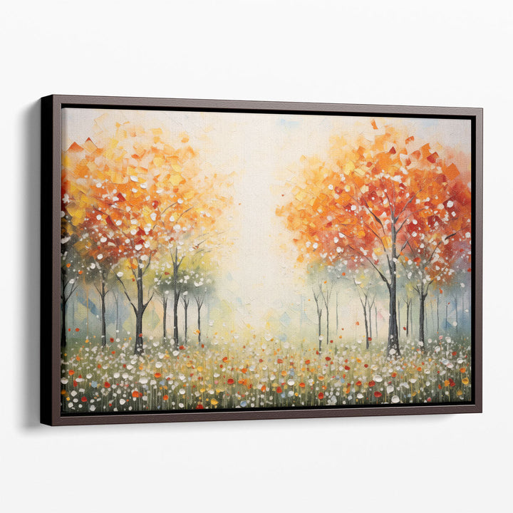 Orange tree canvas art with textured brushstrokes