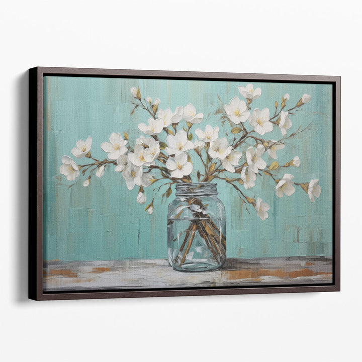Mason Jar Bloom - Canvas Print Wall Art