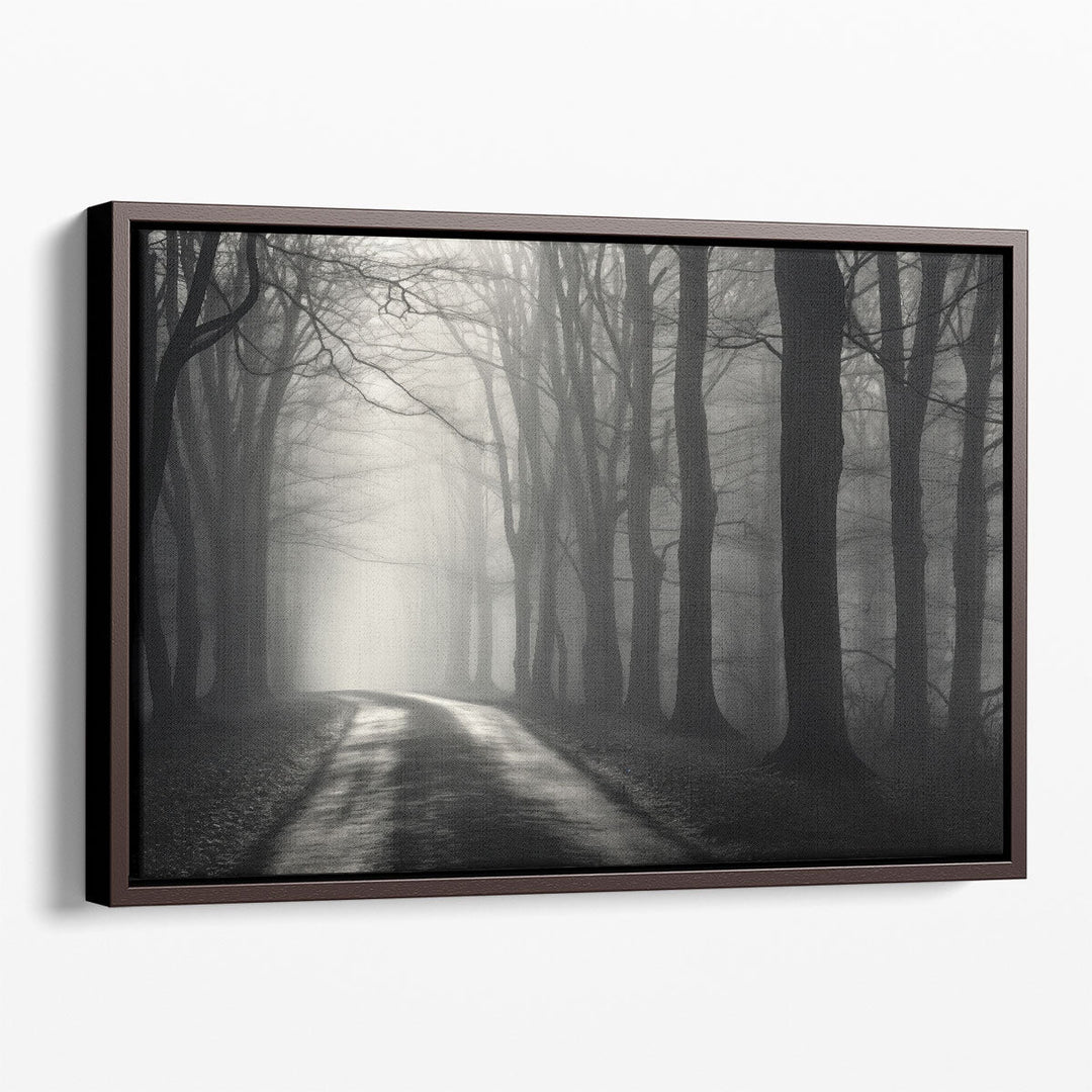 Misty Dark Forest Path - Canvas Print Wall Art