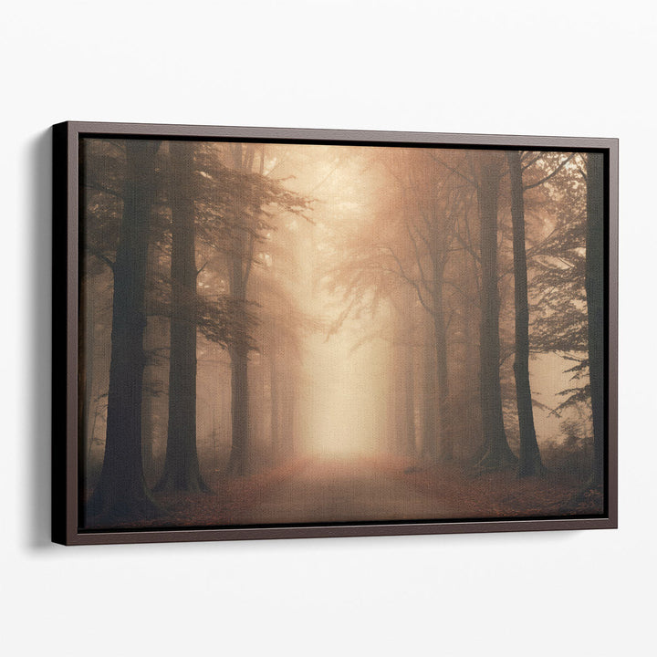 Misty Woodland Wander - Canvas Print Wall Art
