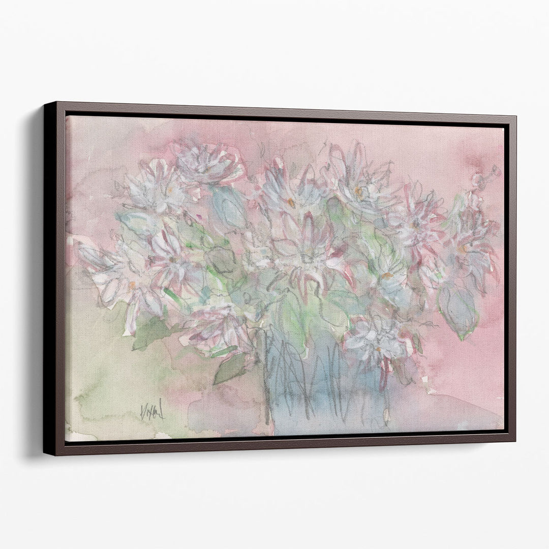 Still life vase art with blossoms