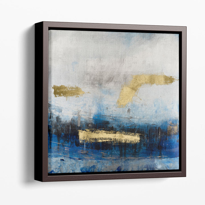 Contemporary Framed Wall Art – modern blue-toned canvas