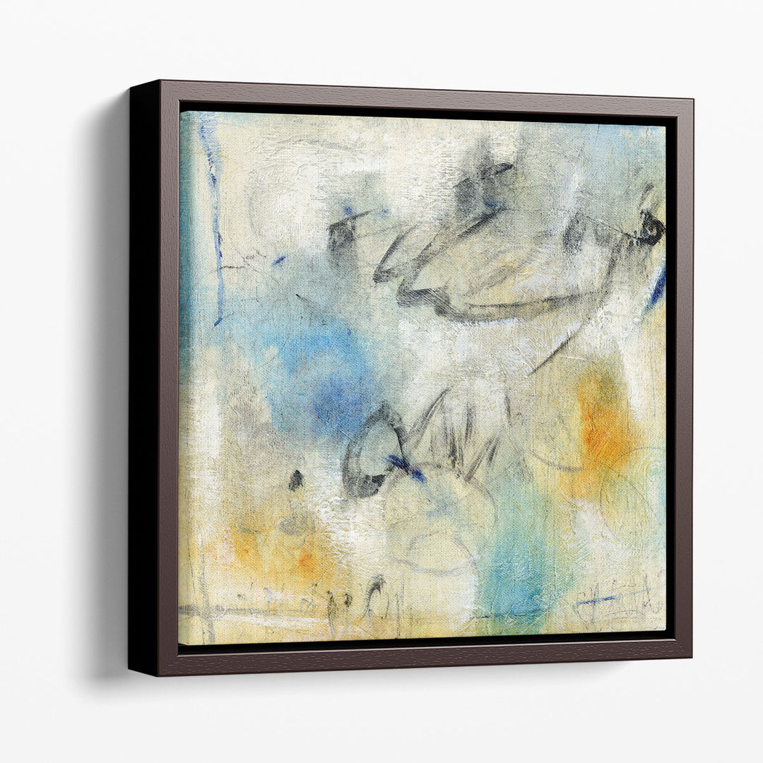 Minimalist wall art in yellow and blue