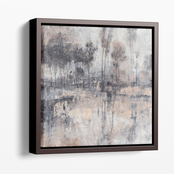 Forest canvas art with neutral tones