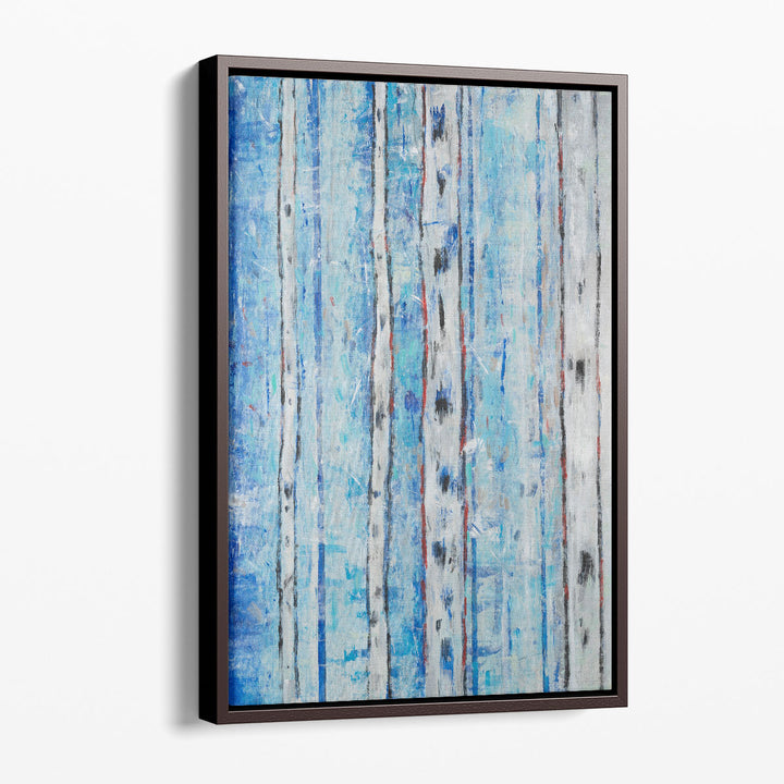 Textured canvas prints with cool blue hues