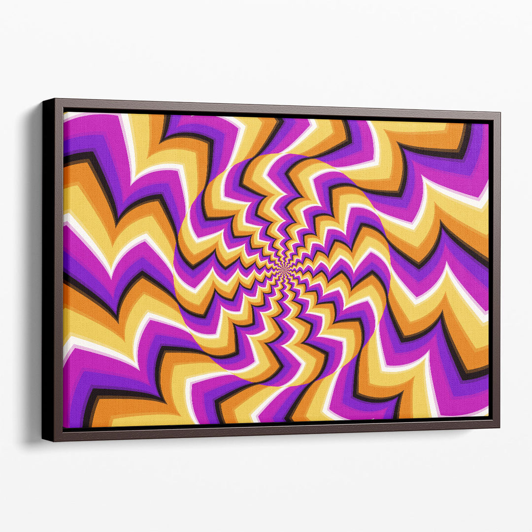 Surreal wall decor in purple and yellow