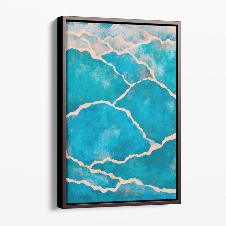 Textured canvas art with crack patterns