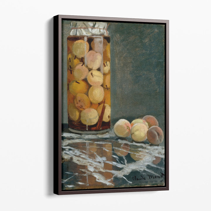 Mason jar wall decor with peaches