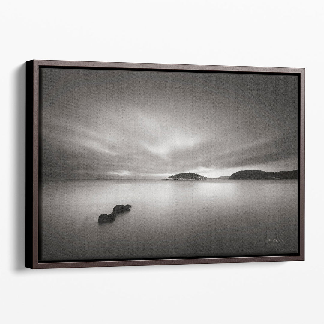 Monochrome island decor capturing tranquil shorelines