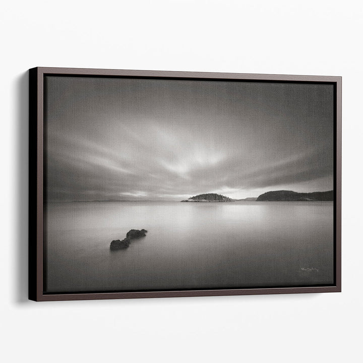 Monochrome island decor capturing tranquil shorelines
