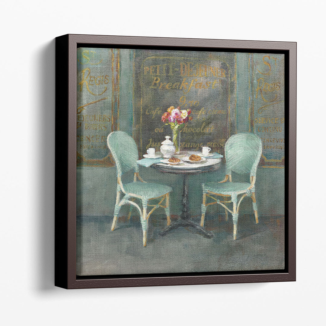 Cozy coffee shop canvas on dining wall