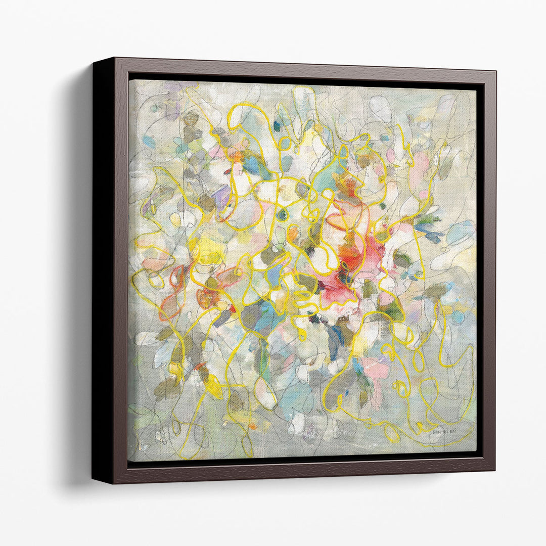 Contemporary Canvas Wall Art – minimalist yellow curved design