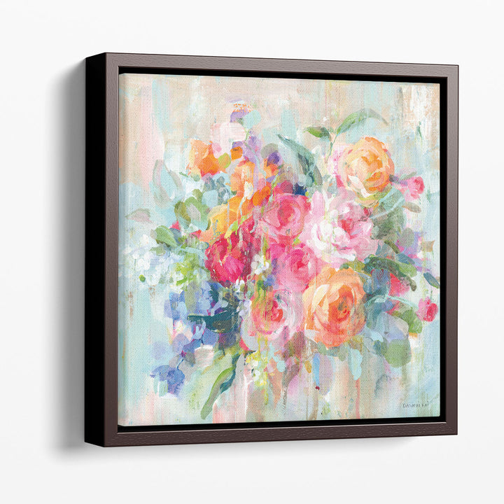 Watercolor flower bouquet wall print