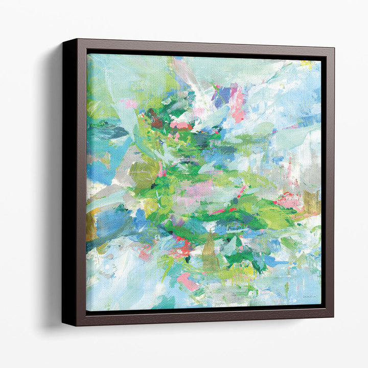 Large abstract painting in modern pastel style