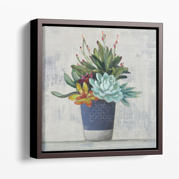 still life prints – blue and neutral succulent