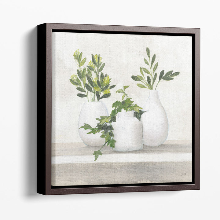 kitchen wall art – neutral green leaf motif