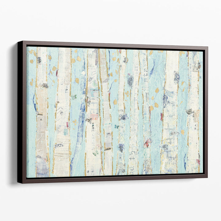 Tree art prints on light blue canvas