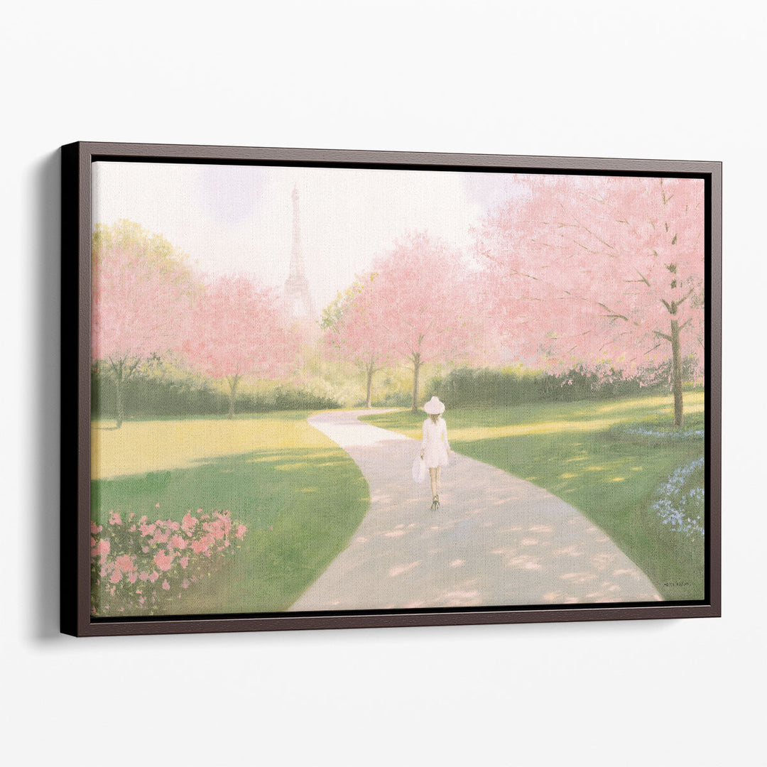 Female wall art with woman and pink trees