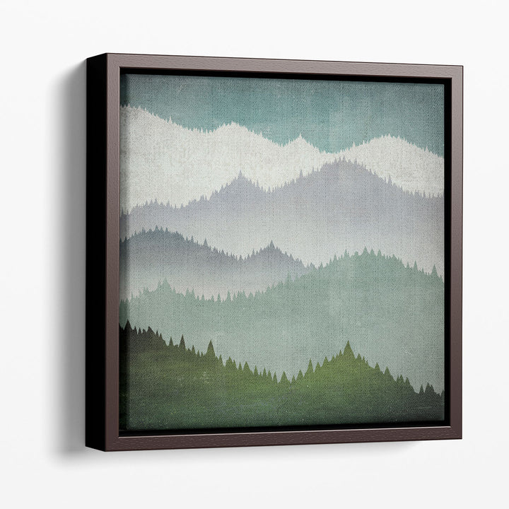 Scenic wall art with mountain view