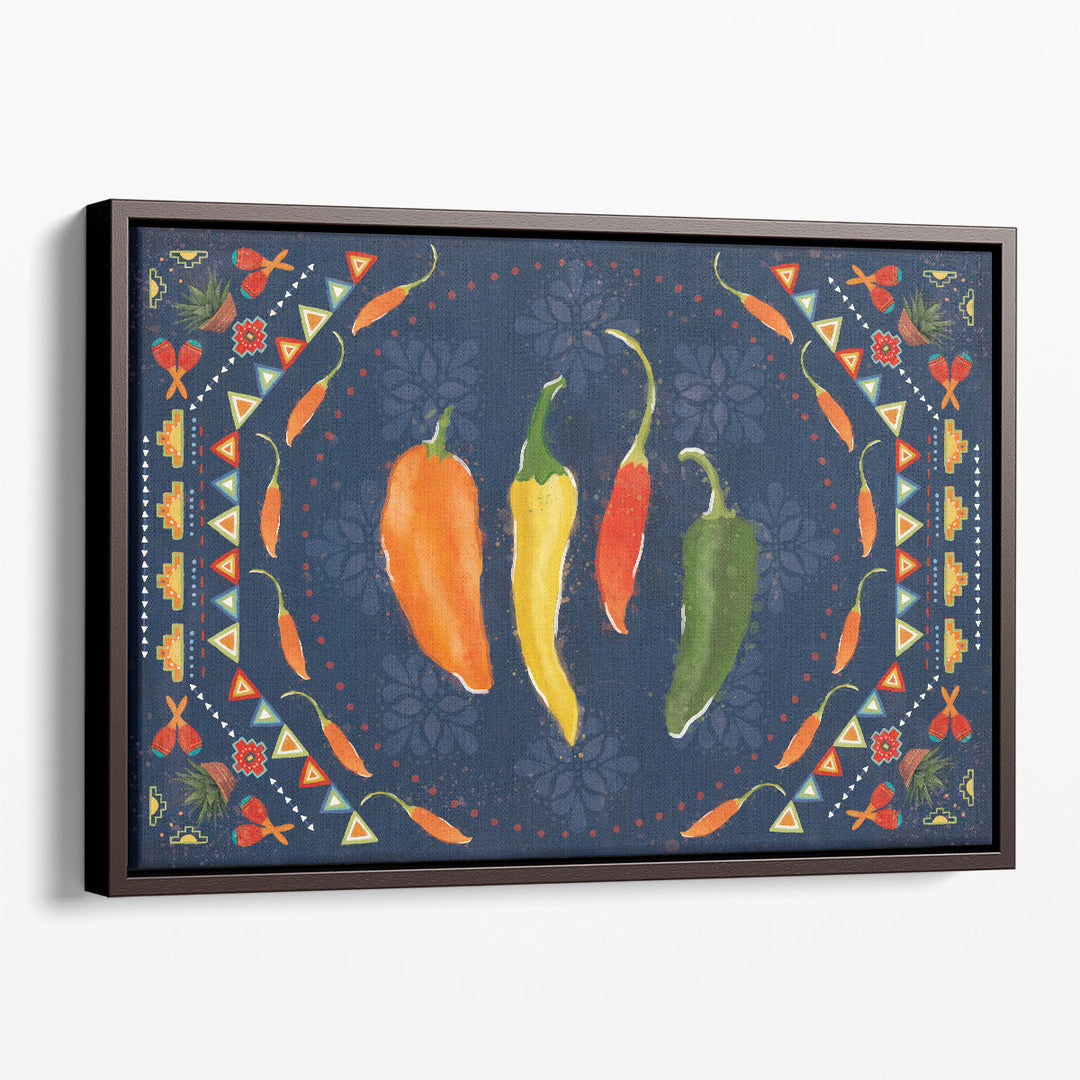 folk art prints – colorful pepper motif