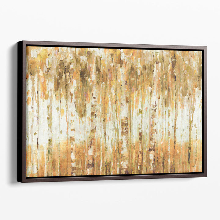Abstract forest art in warm shades