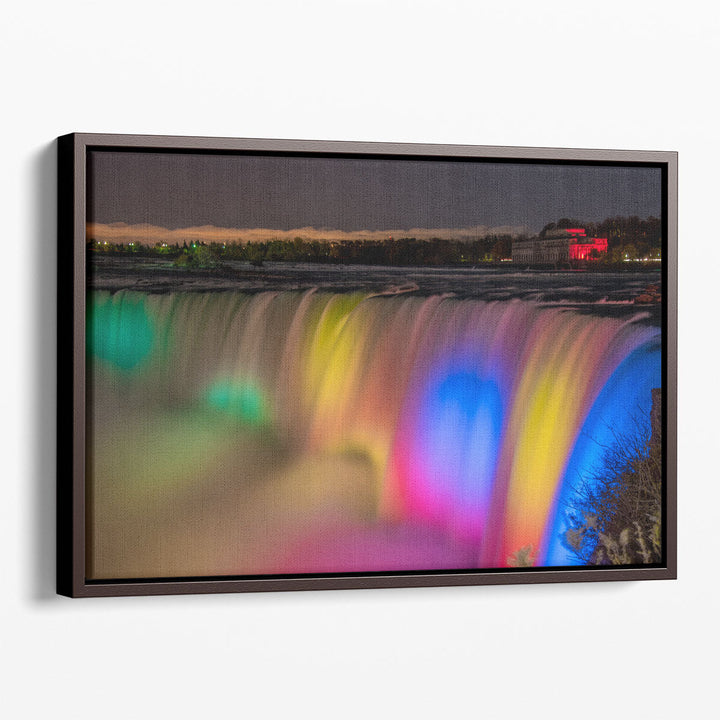 Colorful Niagara Falls During Night - Canvas Print Wall Art