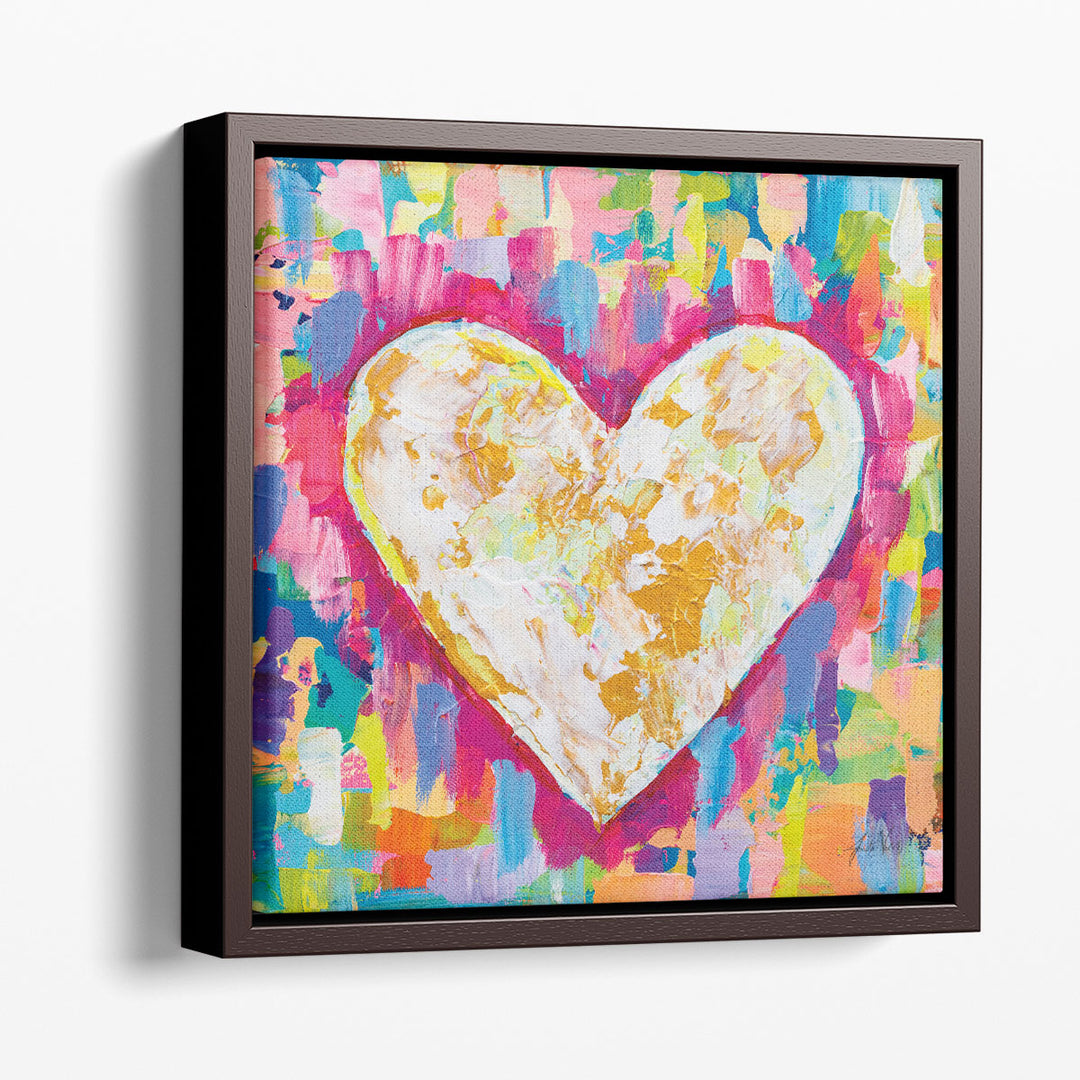 Bold heart print with vibrant hues