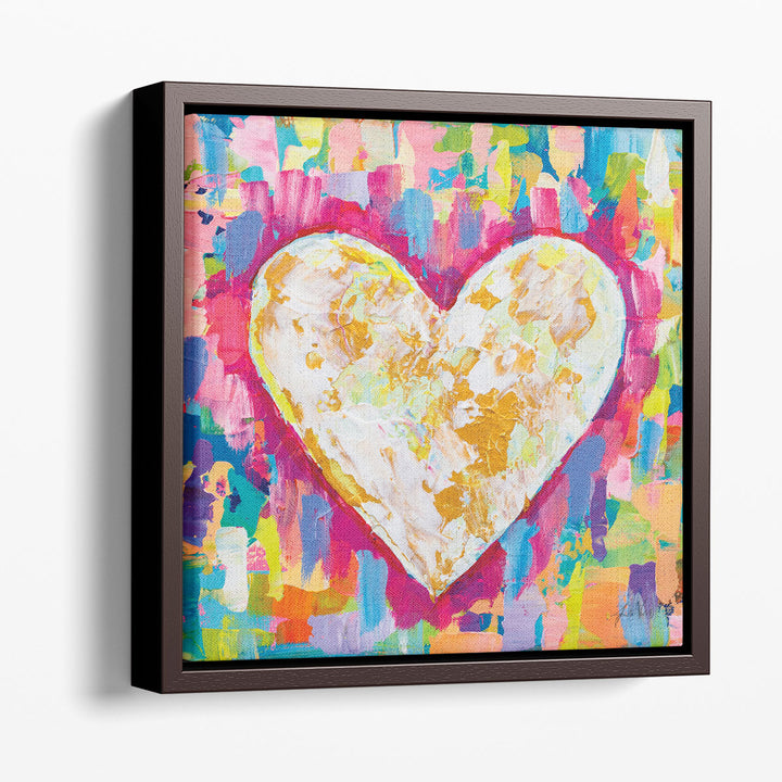 Bold heart print with vibrant hues
