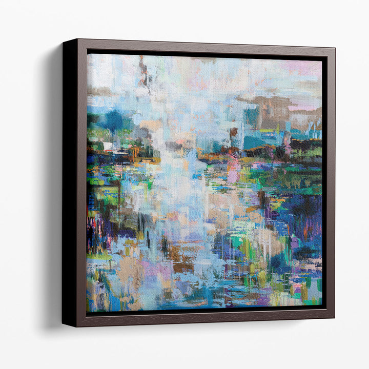 Textured wall art with layered brushwork