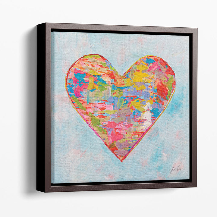 Large abstract heart art in bold tones