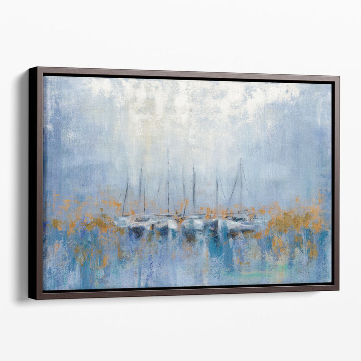 blue abstract art ocean wave brushstrokes