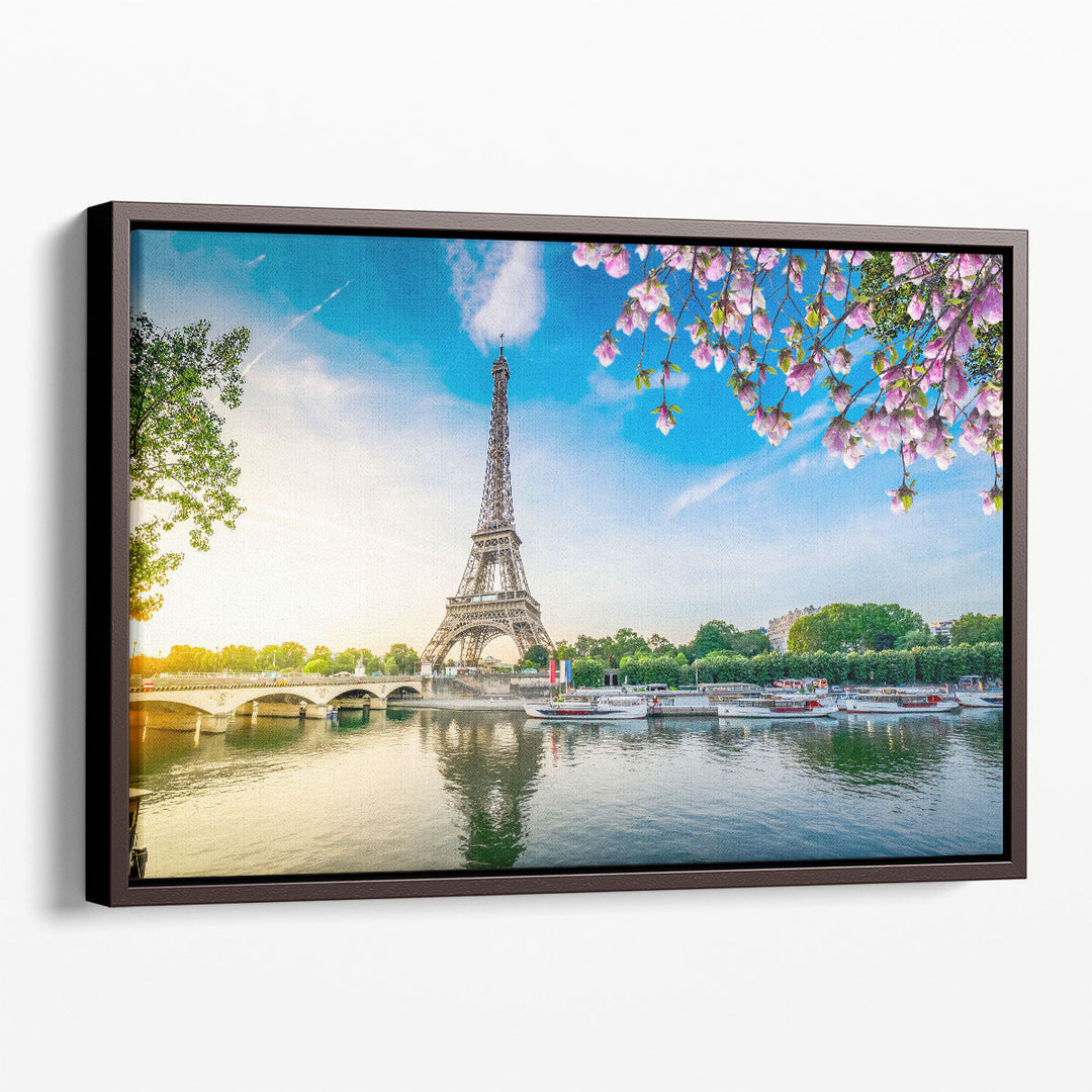 Eiffel Tower During Sunrise in Paris France - Canvas Print Wall Art