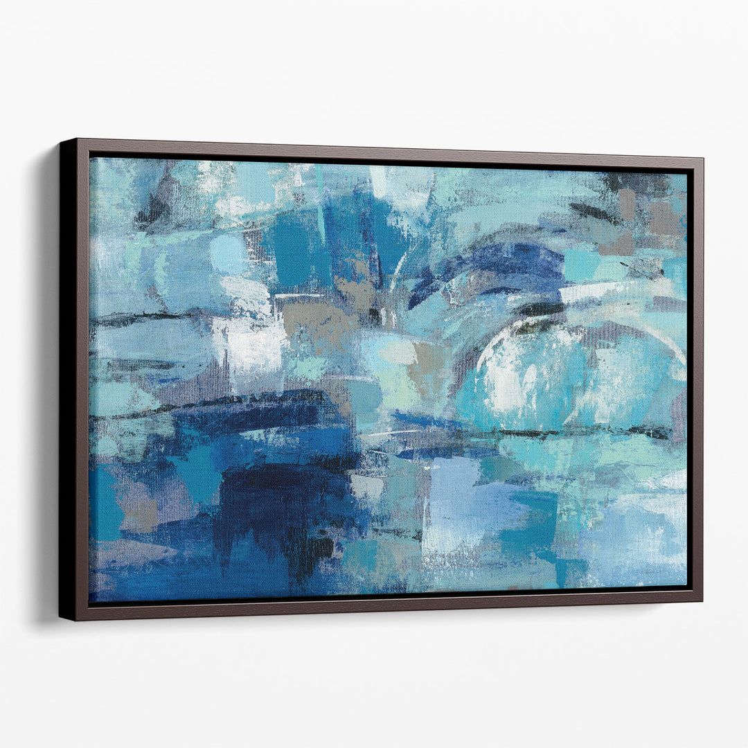 Textured canvas prints in deep blue tones