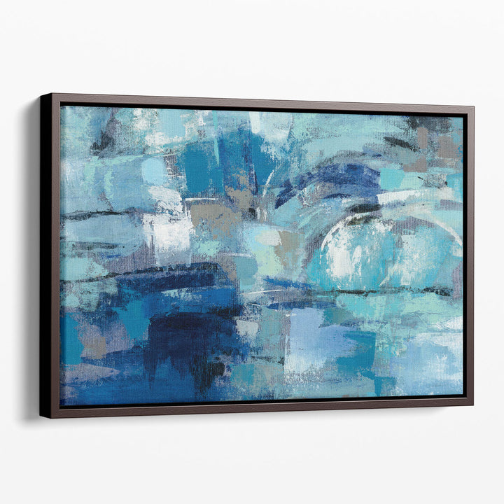 Textured canvas prints in deep blue tones